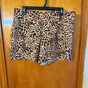 INC International Concepts Leopard Print High-Waist Shorts - Tan/Brown